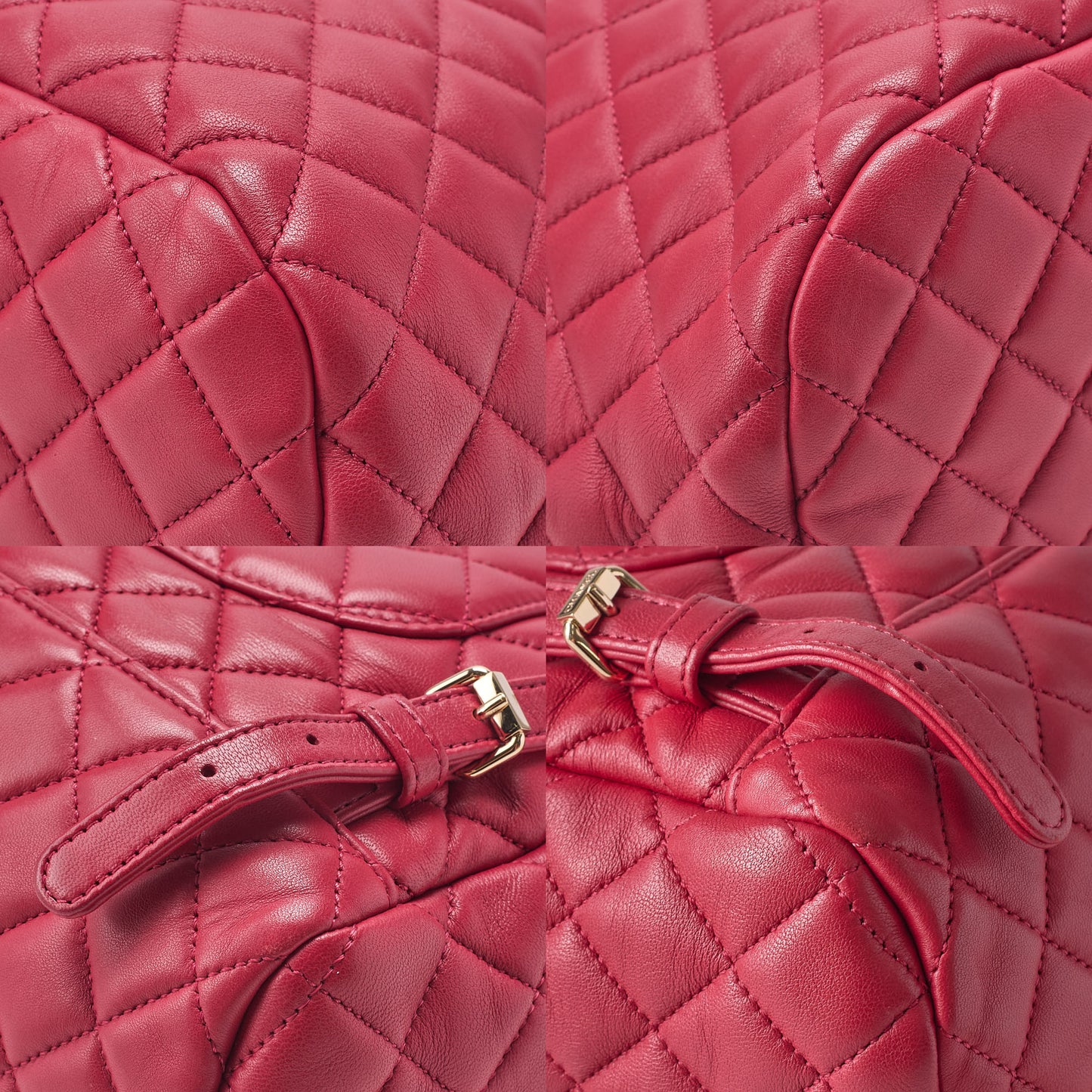 CHANEL Lambskin Matelasse Turn Lock Chain Backpack Rose Pink Gold -Tone Hardware, Pre-Owned