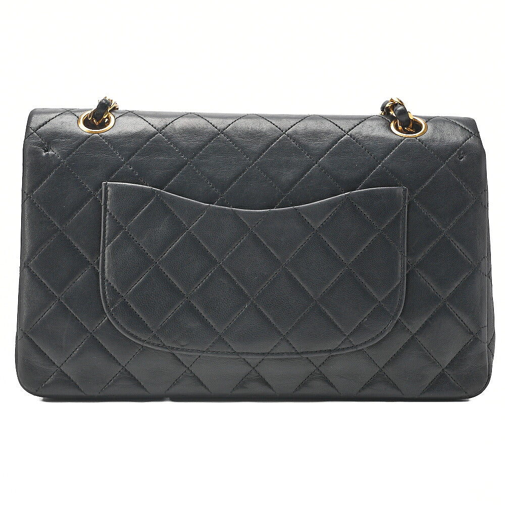 CHANEL Chain Shoulder Bag Matelasse Lambskin Black Gold -Tone Hardware, Pre-Owned