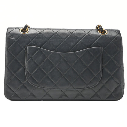 CHANEL Chain Shoulder Bag Matelasse Lambskin Black Gold -Tone Hardware, Pre-Owned