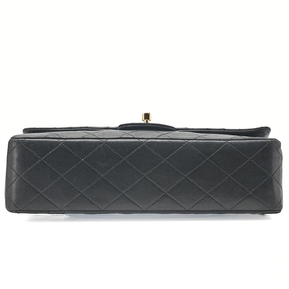 CHANEL Chain Shoulder Bag Matelasse Lambskin Black Gold -Tone Hardware, Pre-Owned