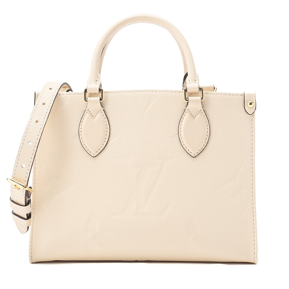 LOUIS VUITTON Louis Vuitton Monogram Emplant On The Go PM 2-Way Shoulder Bag M46569 Ivory Gold-Tone Hardware, Pre-Owned
