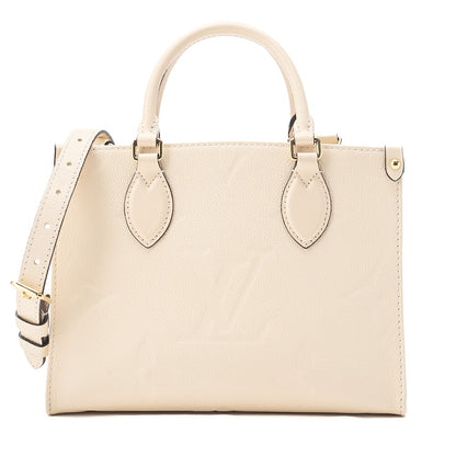 LOUIS VUITTON Louis Vuitton Monogram Emplant On The Go PM 2-Way Shoulder Bag M46569 Ivory Gold-Tone Hardware, Pre-Owned