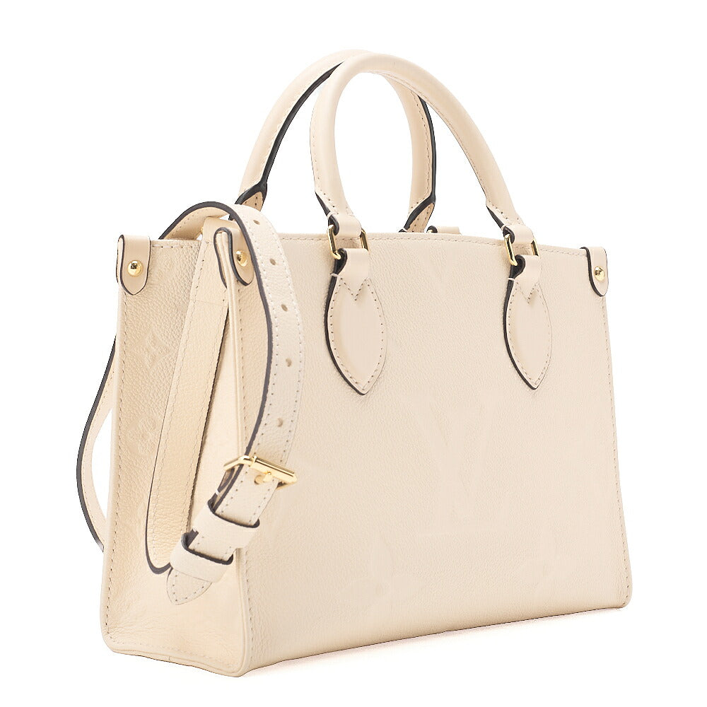 LOUIS VUITTON Louis Vuitton Monogram Emplant On The Go PM 2-Way Shoulder Bag M46569 Ivory Gold-Tone Hardware, Pre-Owned