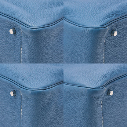 HERMES Lindy 34 Shoulder Bag Taurillon Clemence Blue Jean Silver-Tone Hardware, Pre-Owned