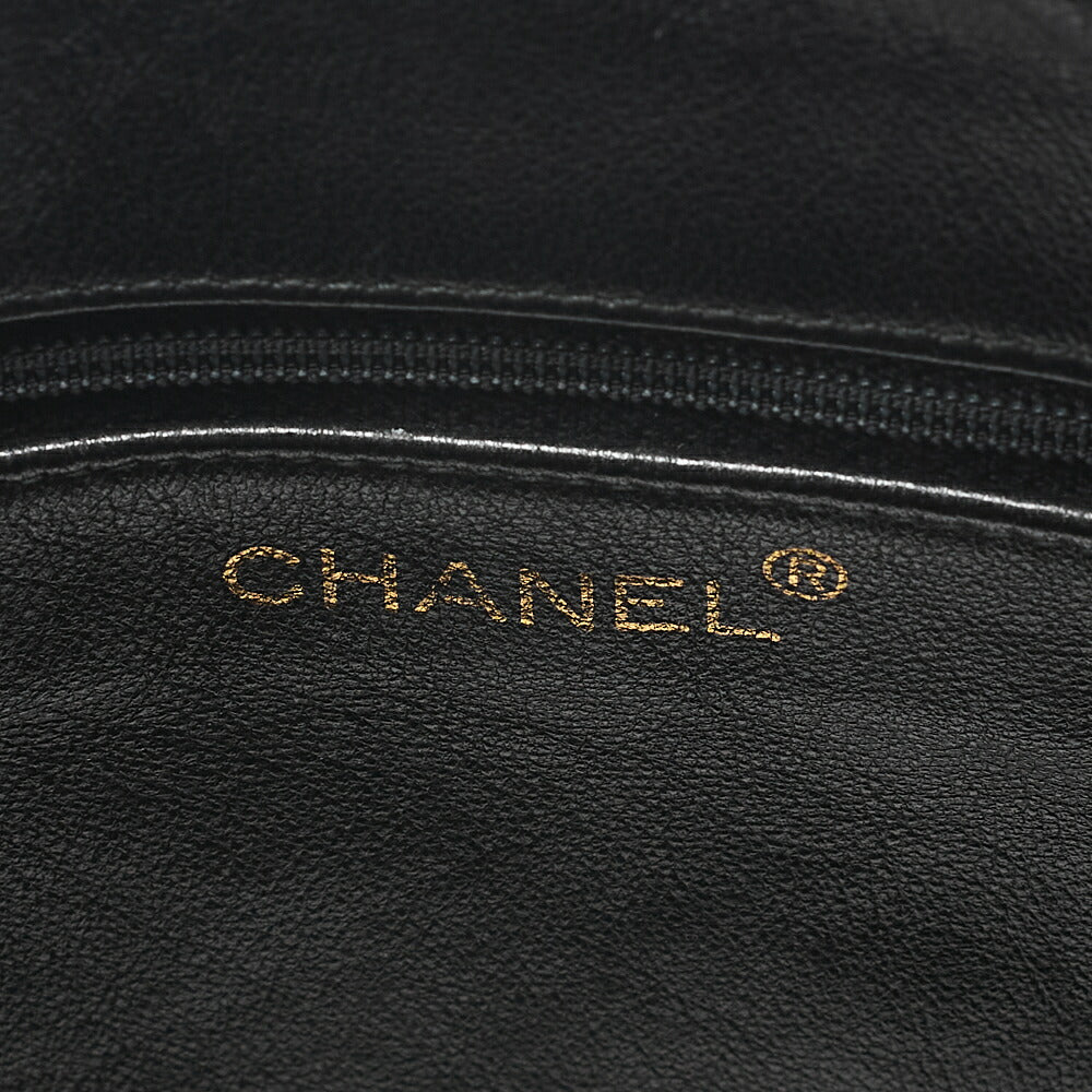 CHANEL Caviar Skin Biju Coco Mark Straight Flap One-Shoulder Bag Black Gold -Tone Hardware, Pre-Owned