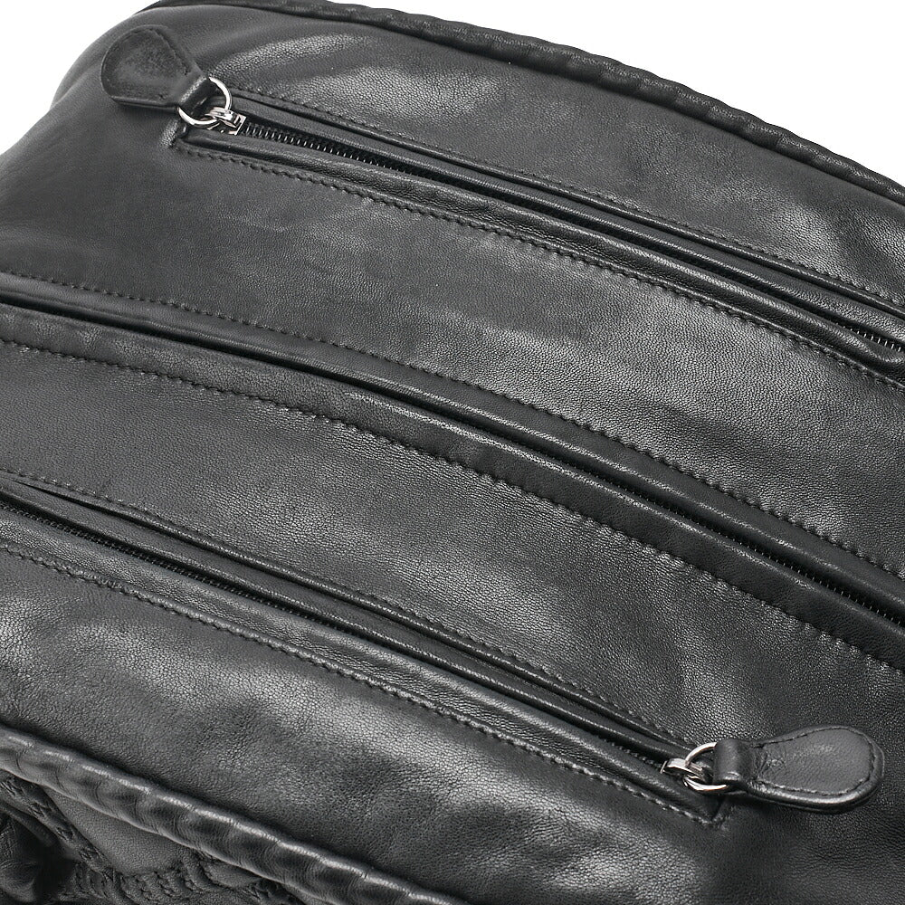 CHANEL Mini Boston Handbag Matelasse Lambskin with Coco Charm Black Silver-Tone Hardware, Pre-Owned