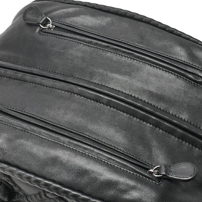 CHANEL Mini Boston Handbag Matelasse Lambskin with Coco Charm Black Silver-Tone Hardware, Pre-Owned