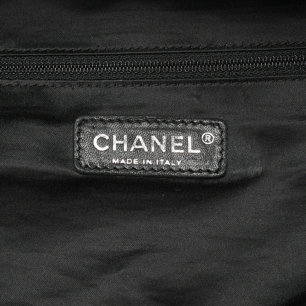 CHANEL Mini Boston Handbag Matelasse Lambskin with Coco Charm Black Silver-Tone Hardware, Pre-Owned