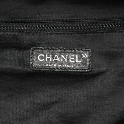 CHANEL Mini Boston Handbag Matelasse Lambskin with Coco Charm Black Silver-Tone Hardware, Pre-Owned
