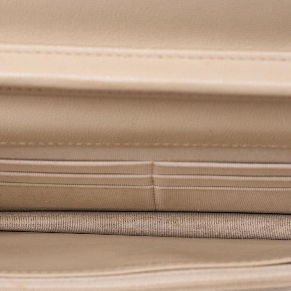 CHANEL Chanel Matelasse Chain Wallet Caviar Skin Linestone Coco Mark Beige Gold-Tone Hardware, Pre-Owned