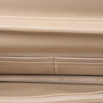 CHANEL Chanel Matelasse Chain Wallet Caviar Skin Linestone Coco Mark Beige Gold-Tone Hardware, Pre-Owned