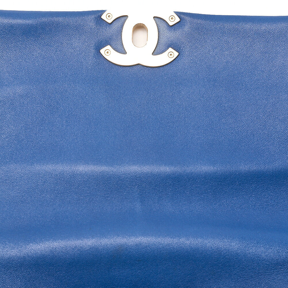 CHANEL Lambskin Matelasse CHANEL 19 2WAY Chain Shoulder Blue Gold x Silver-Tone Hardware, Pre-Owned
