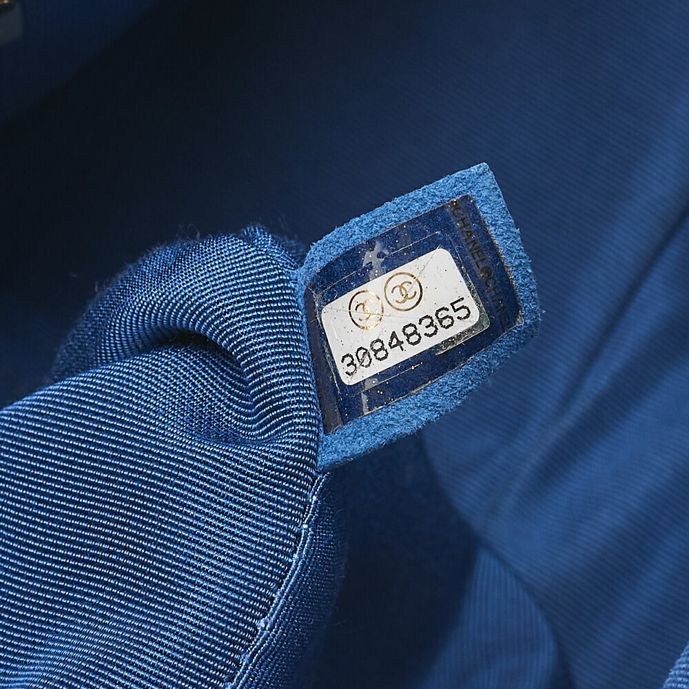 CHANEL Lambskin Matelasse CHANEL 19 2WAY Chain Shoulder Blue Gold x Silver-Tone Hardware, Pre-Owned