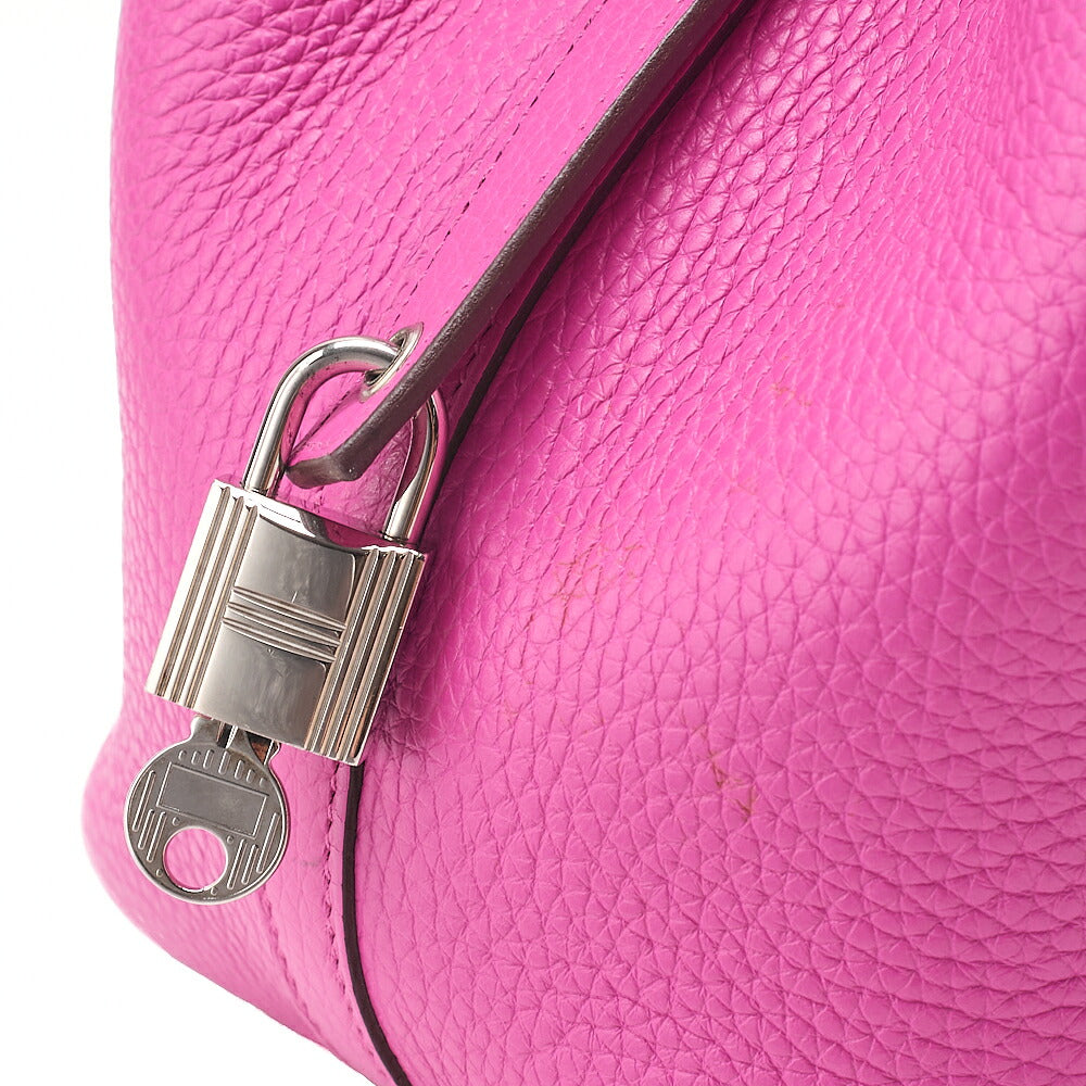 Hermes Hermes Picotin Lock PM Taurillon Clemence Handbag Magnolia Silver-Tone Hardware, Pre-Owned