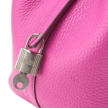 Hermes Hermes Picotin Lock PM Taurillon Clemence Handbag Magnolia Silver-Tone Hardware, Pre-Owned