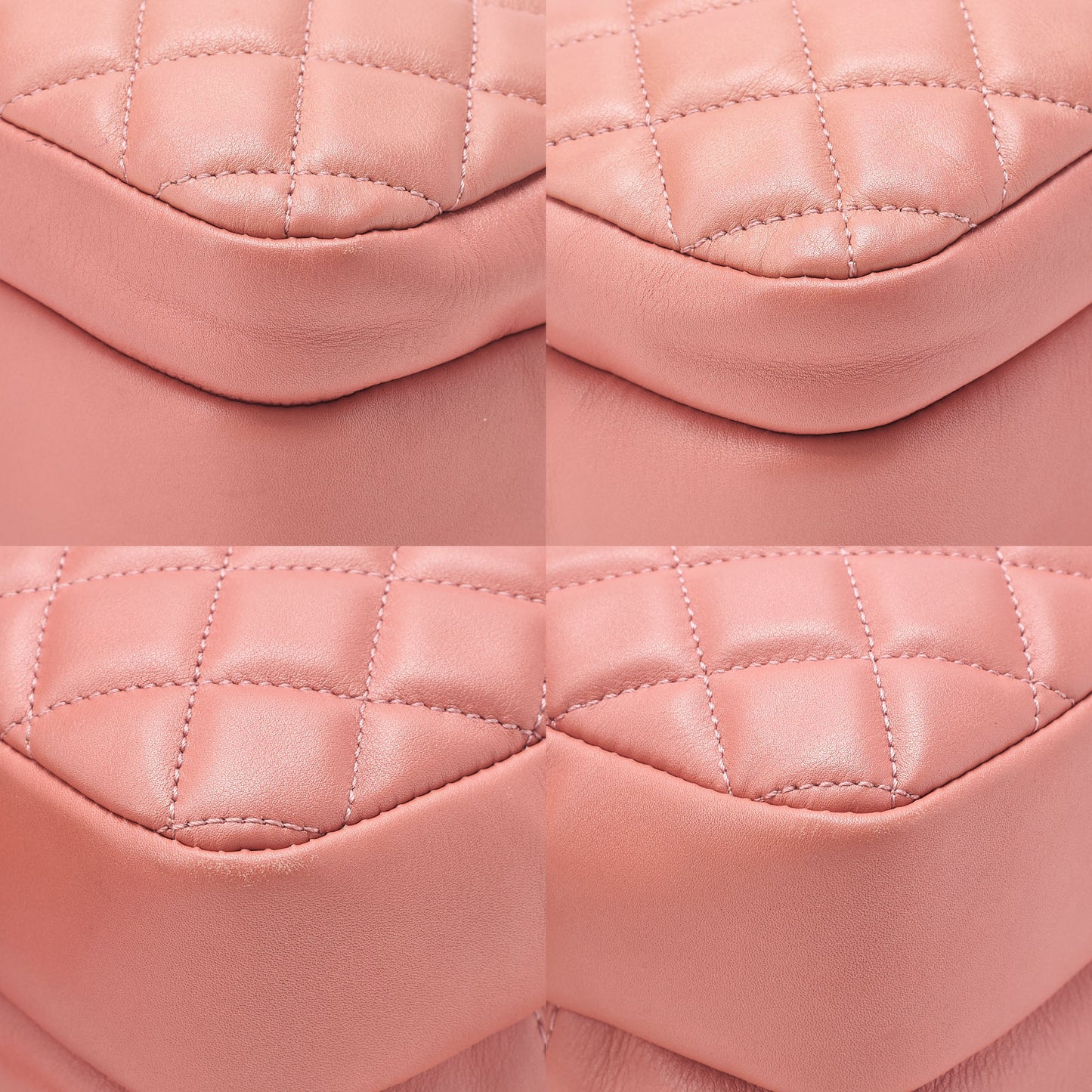 CHANEL Calfskin Matelasse Coco Mark Double Chain Shoulder Pink Beige Gold-Tone Hardware, Pre-Owned