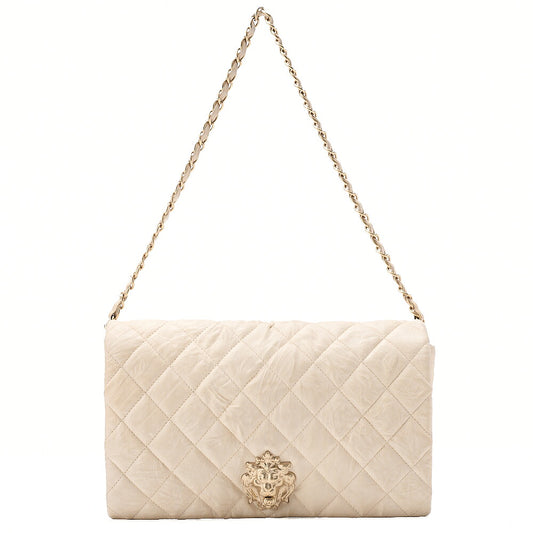 CHANEL Turn Rock Lion Coco Chain Hand Leather Beige Gold-Tone Hardware, Pre-Owned