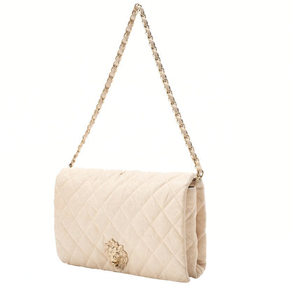 CHANEL Turn Rock Lion Coco Chain Hand Leather Beige Gold-Tone Hardware, Pre-Owned