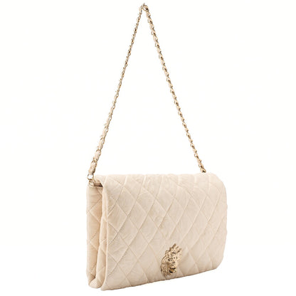 CHANEL Turn Rock Lion Coco Chain Hand Leather Beige Gold-Tone Hardware, Pre-Owned