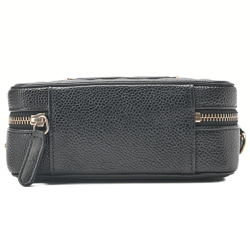 CHANEL Caviar Skin CC Filigree Mini Shoulder Bag Coco Mark Black Gold-Tone Hardware, Pre-Owned