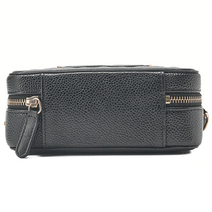 CHANEL Caviar Skin CC Filigree Mini Shoulder Bag Coco Mark Black Gold-Tone Hardware, Pre-Owned