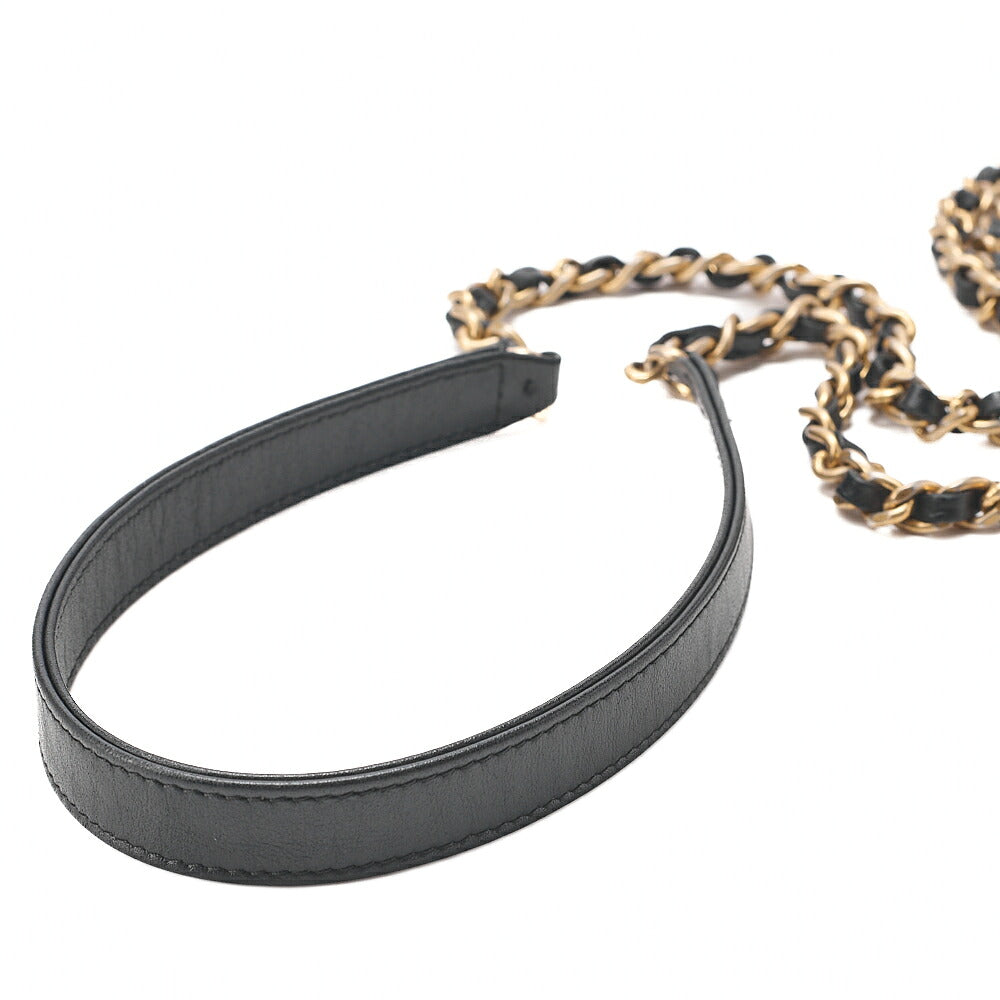 CHANEL Caviar Skin CC Filigree Mini Shoulder Bag Coco Mark Black Gold-Tone Hardware, Pre-Owned