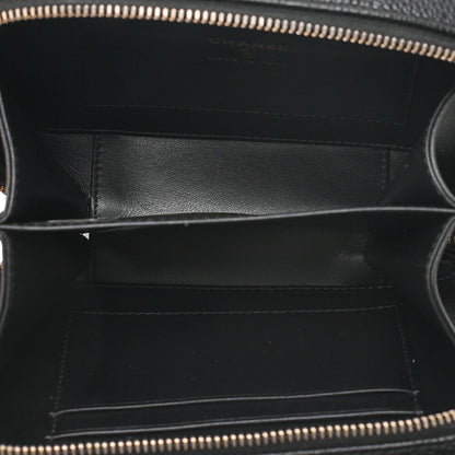 CHANEL Caviar Skin CC Filigree Mini Shoulder Bag Coco Mark Black Gold-Tone Hardware, Pre-Owned
