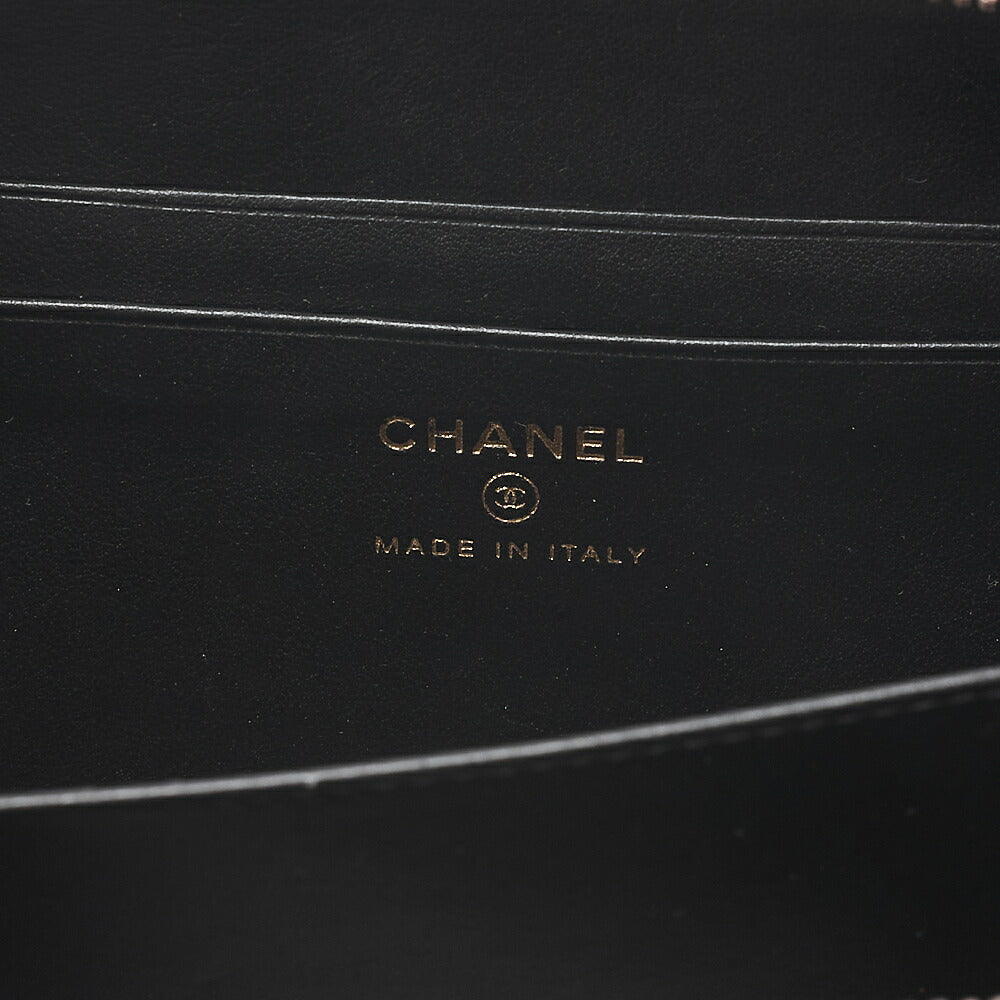 CHANEL Caviar Skin CC Filigree Mini Shoulder Bag Coco Mark Black Gold-Tone Hardware, Pre-Owned