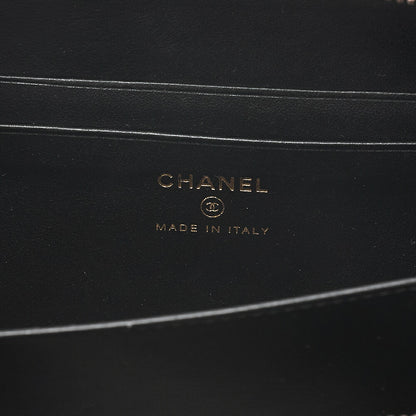 CHANEL Caviar Skin CC Filigree Mini Shoulder Bag Coco Mark Black Gold-Tone Hardware, Pre-Owned