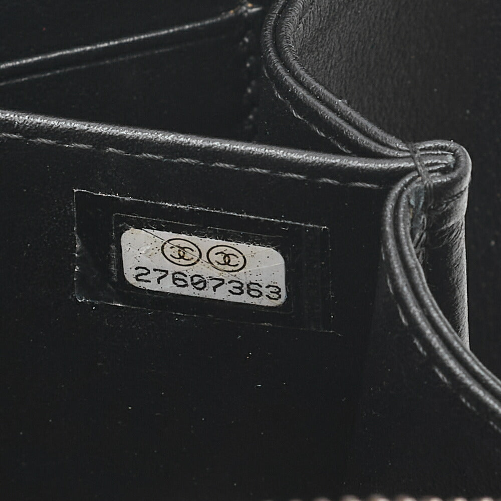 CHANEL Caviar Skin CC Filigree Mini Shoulder Bag Coco Mark Black Gold-Tone Hardware, Pre-Owned