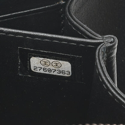 CHANEL Caviar Skin CC Filigree Mini Shoulder Bag Coco Mark Black Gold-Tone Hardware, Pre-Owned