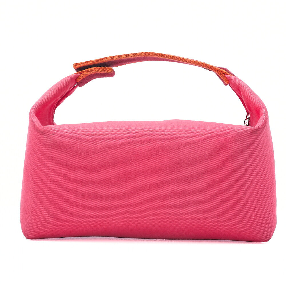 Hermes Hermes Bride  Black GM Canvas Handbag Hibiscus (Pink) Silver-Tone Hardware, Pre-Owned