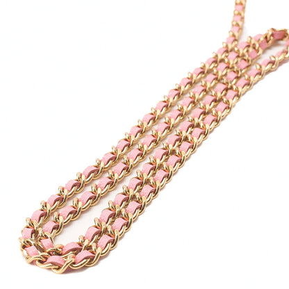 CHANEL Caviar Skin Matelasse Bicolole Chain Wallet Pink Gold-Tone Hardware, Pre-Owned