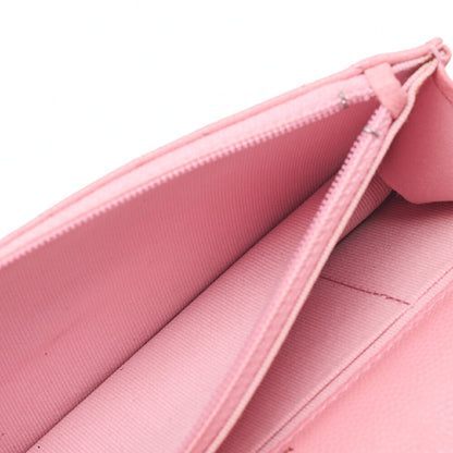 CHANEL Caviar Skin Matelasse Bicolole Chain Wallet Pink Gold-Tone Hardware, Pre-Owned