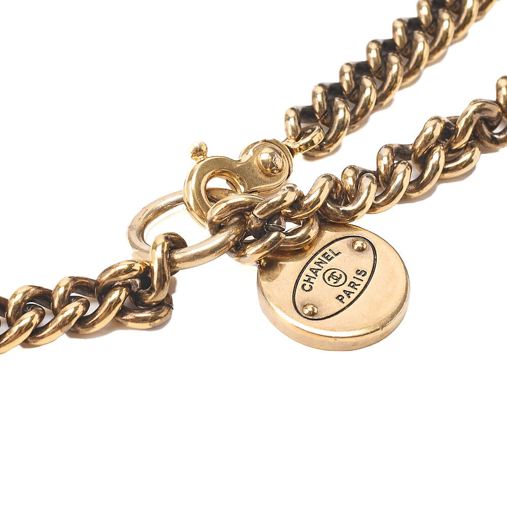 CHANEL Lambskin Matelasse Single Flap Chain Shoulder Bag Navy Gold-Tone Hardware, Pre-Owned