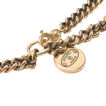 CHANEL Lambskin Matelasse Single Flap Chain Shoulder Bag Navy Gold-Tone Hardware, Pre-Owned