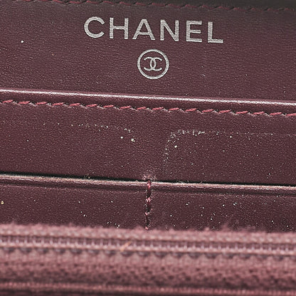 CHANEL Matelasse Round Long Wallet Caviar Skin Black Silver-Tone Hardware, Pre-Owned