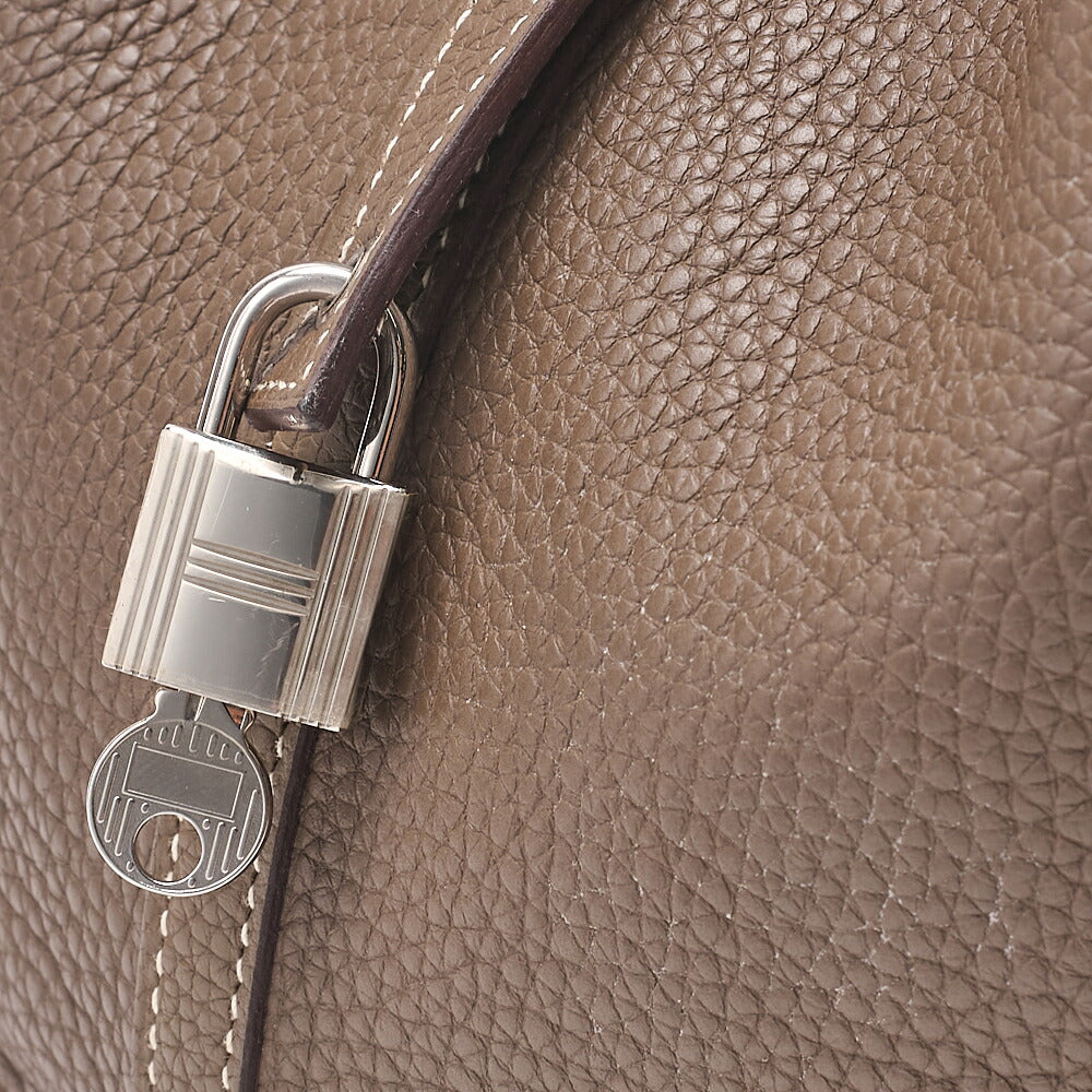 Hermes Hermes Picotin Lock MM Taurillon Clemence ?toupe Silver-Tone Hardware, Pre-Owned