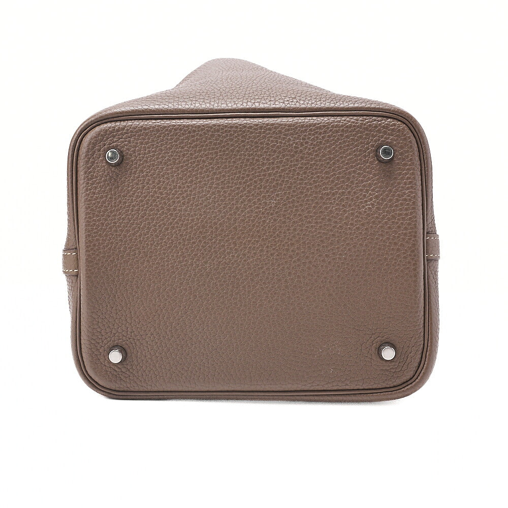 Hermes Hermes Picotin Lock MM Taurillon Clemence ?toupe Silver-Tone Hardware, Pre-Owned