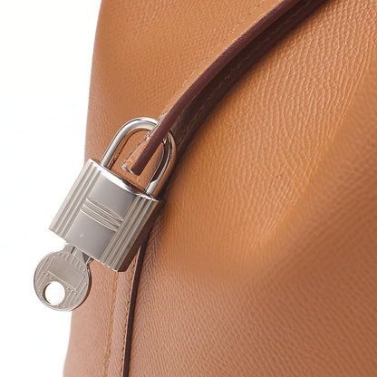 Hermes Hermes Picotan Lock MM Epson Handbag Gold Silver-Tone Hardware, Pre-Owned