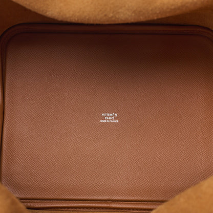 Hermes Hermes Picotan Lock MM Epson Handbag Gold Silver-Tone Hardware, Pre-Owned