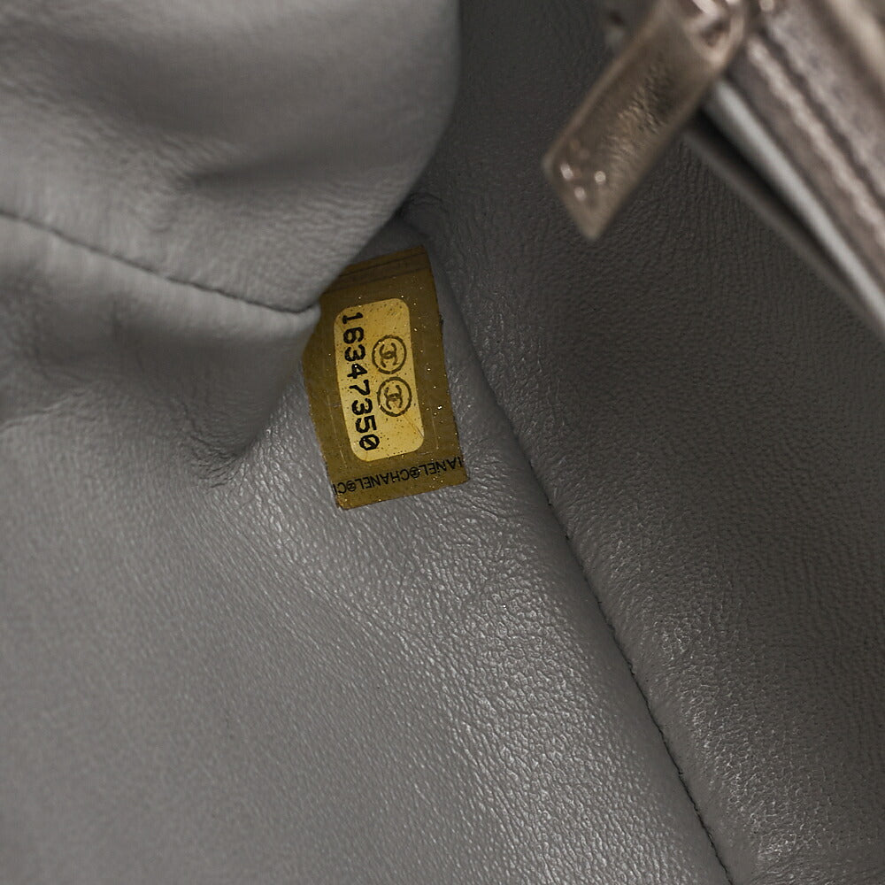 CHANEL Lambskin Camellia X Beazzuff Single Flap Chain Shoulder Bag Gray Silver-Tone Hardware, Pre-Owned