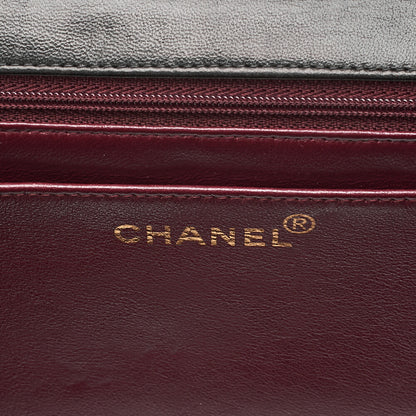CHANEL Deka Matelasse 30 Single Chain Shoulder Bag Lambskin Black Gold-Tone Hardware, Pre-Owned