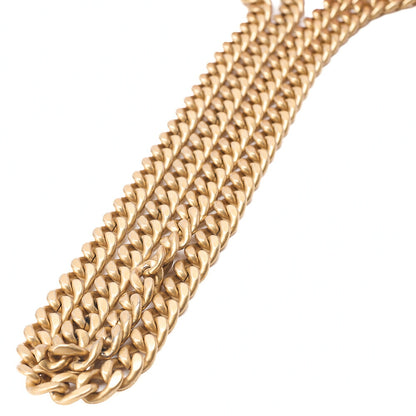 CHANEL Lambskin Matelasse Single Flap Chain Shoulder Bag Ping Gold-Tone Hardware, Pre-Owned