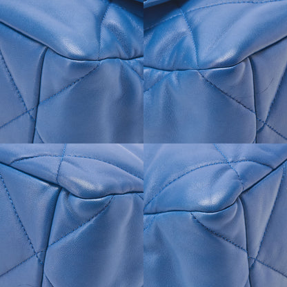 CHANEL Lambskin Matelasse CHANEL 19 2WAY Chain Shoulder Blue Gold x Silver-Tone Hardware, Pre-Owned