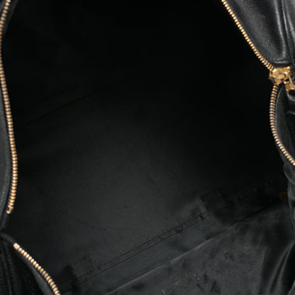 CHANEL Handbag Boston Bag Caviar Skin Coco Mark Black Gold-Tone Hardware, Pre-Owned