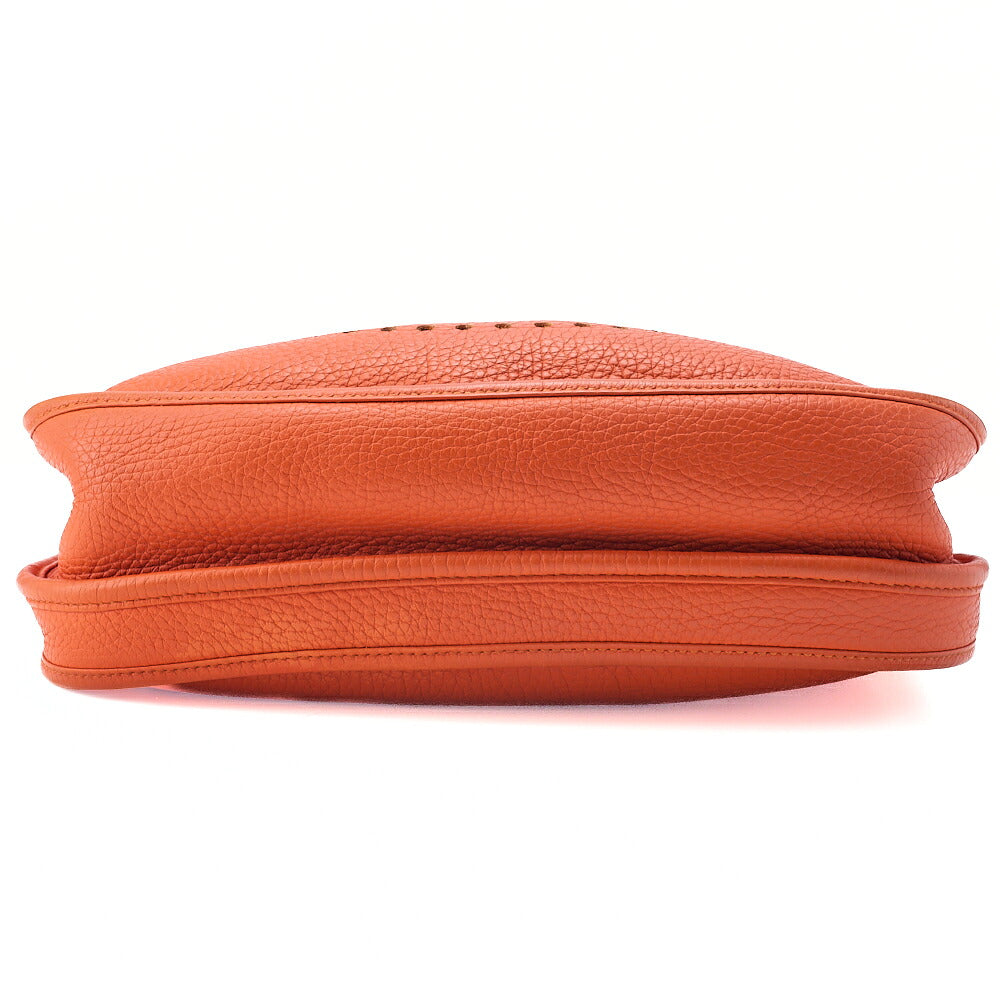 Hermes Hermes Eveline PM3 Trois Trion Clemence Shoulder Bag Orange Silver-Tone Hardware, Pre-Owned