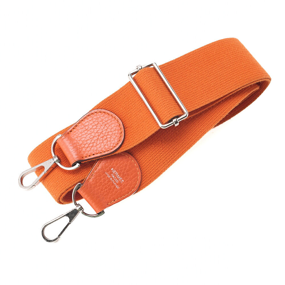 Hermes Hermes Eveline PM3 Trois Trion Clemence Shoulder Bag Orange Silver-Tone Hardware, Pre-Owned