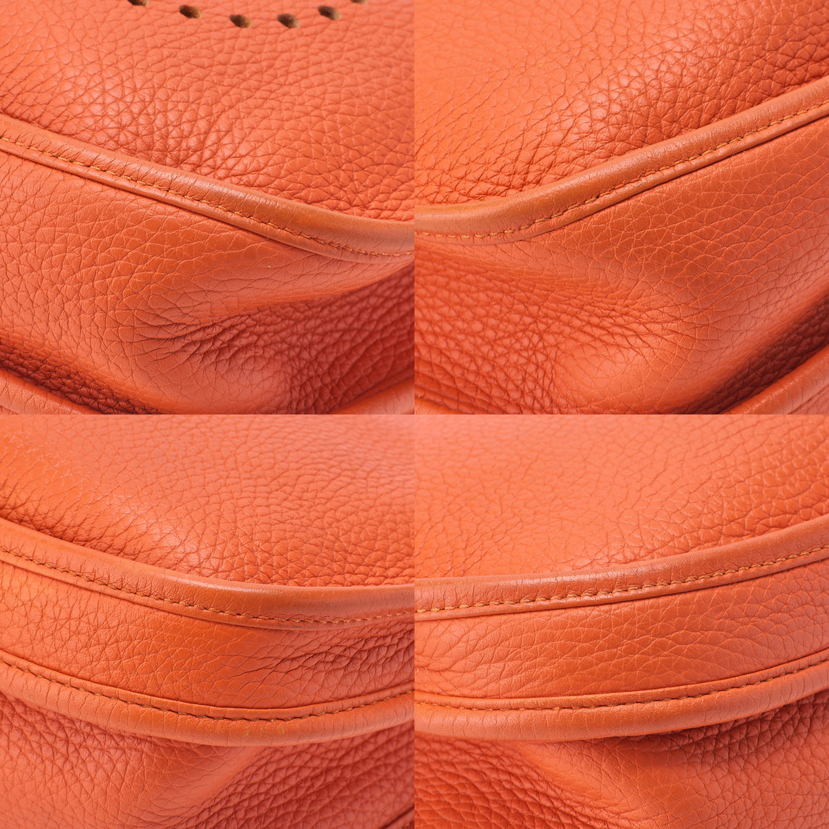 Hermes Hermes Eveline PM3 Trois Trion Clemence Shoulder Bag Orange Silver-Tone Hardware, Pre-Owned