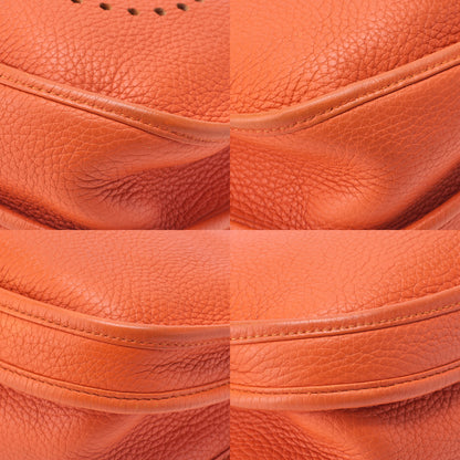 Hermes Hermes Eveline PM3 Trois Trion Clemence Shoulder Bag Orange Silver-Tone Hardware, Pre-Owned